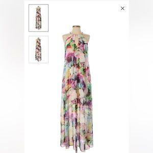 Flowy watercolor maxi dress